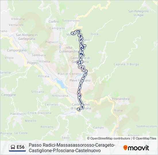 E56 Bus Line Map