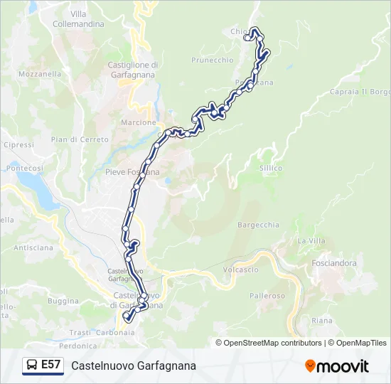 E57 Bus Line Map
