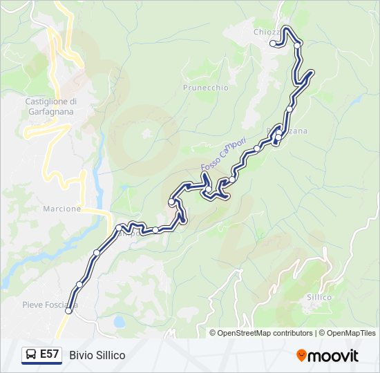 E57 Bus Line Map
