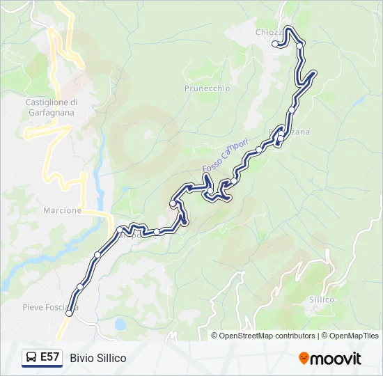 E57 Bus Line Map
