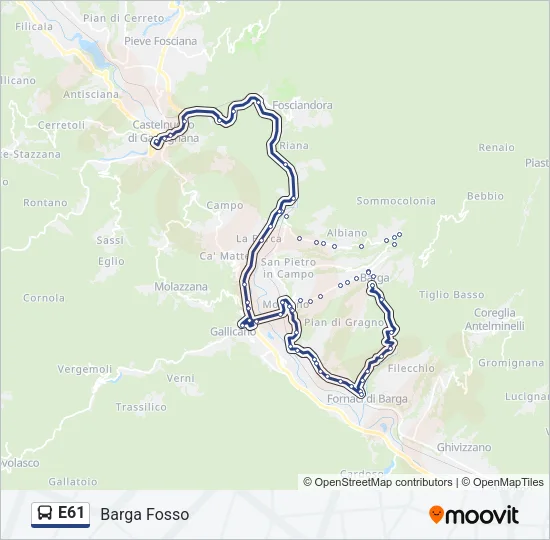 E61 Bus Line Map