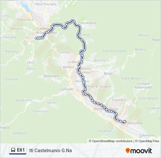 E61 Bus Line Map