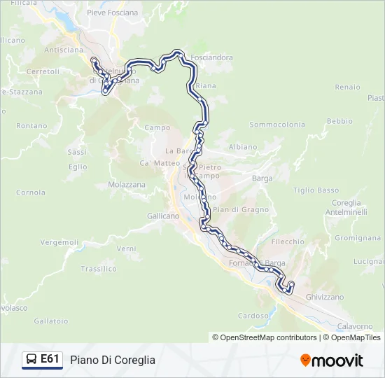 E61 Bus Line Map