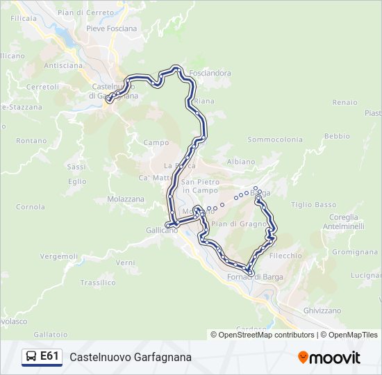 E61 Bus Line Map