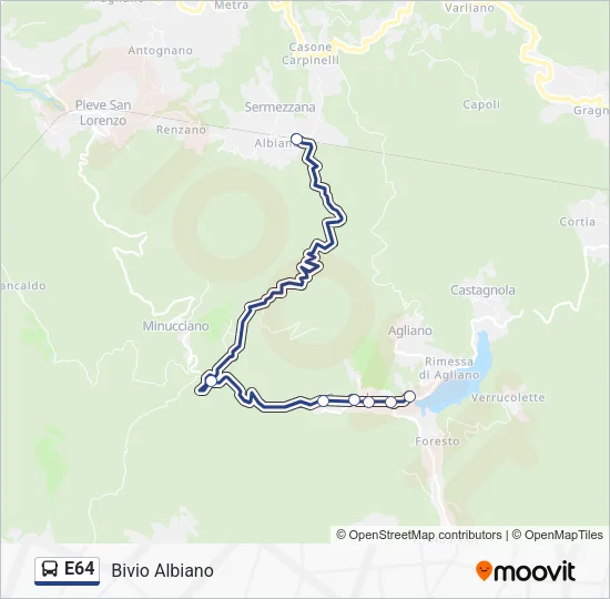 E64 Bus Line Map