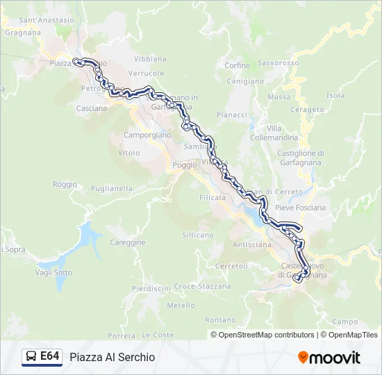 E64 Bus Line Map