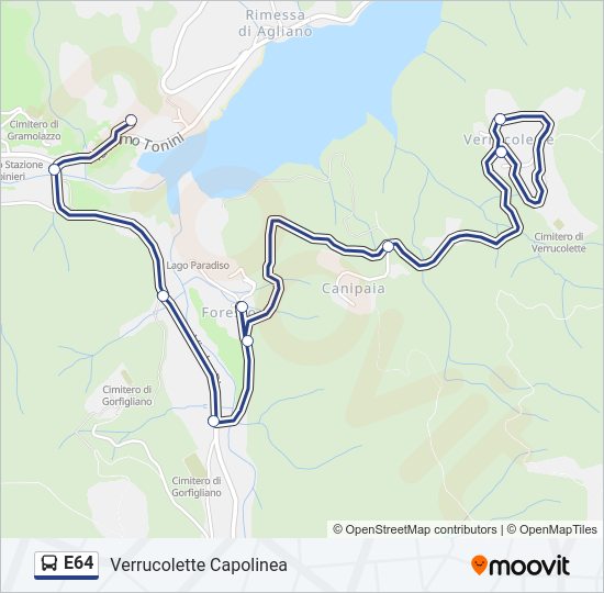 E64 Bus Line Map