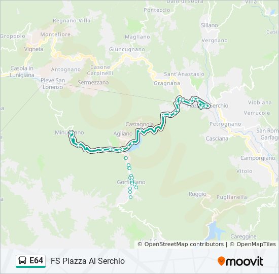 E64 bus Line Map