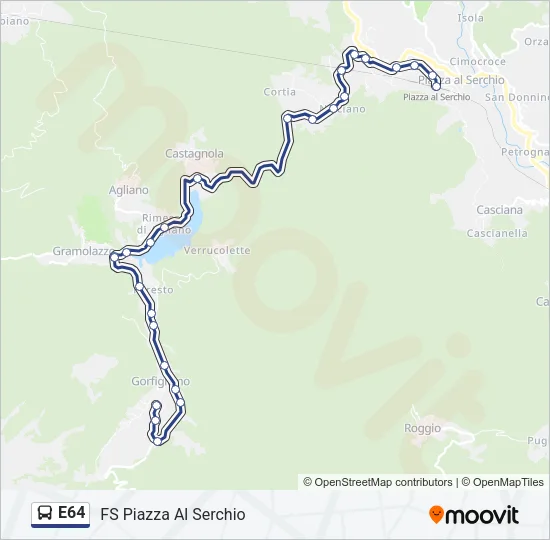 E64 Bus Line Map