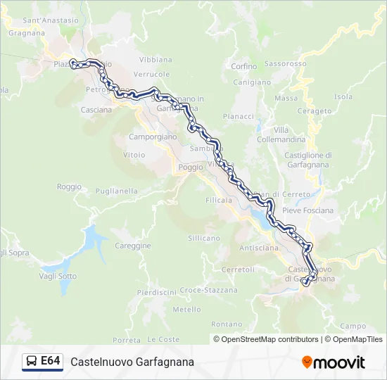 E64 Bus Line Map