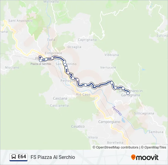 E64 Bus Line Map