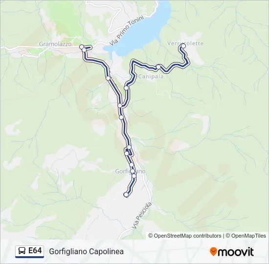 E64 Bus Line Map