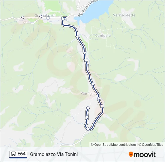 E64 Bus Line Map
