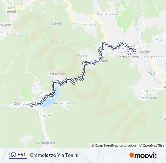 E64 Bus Line Map