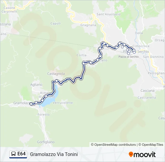 E64 Bus Line Map