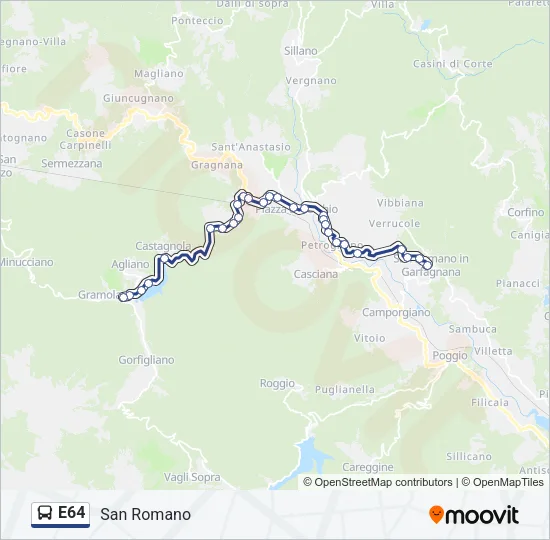 E64 Bus Line Map
