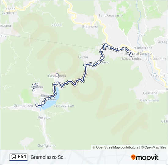 E64 Bus Line Map