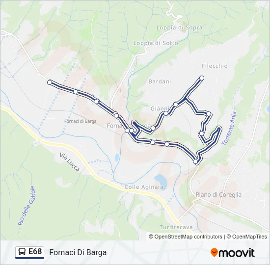 E68 Bus Line Map