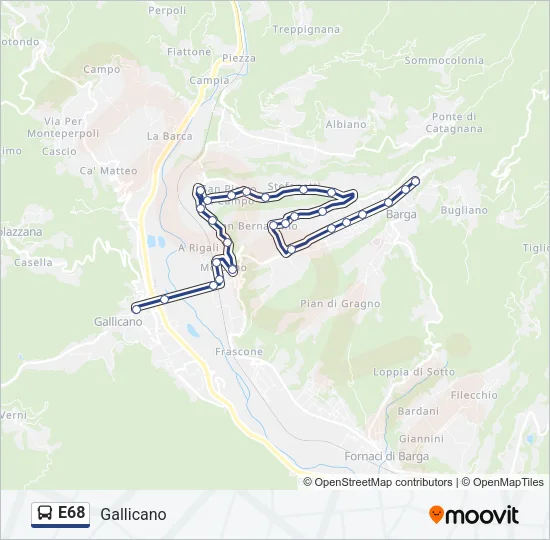 E68 Bus Line Map