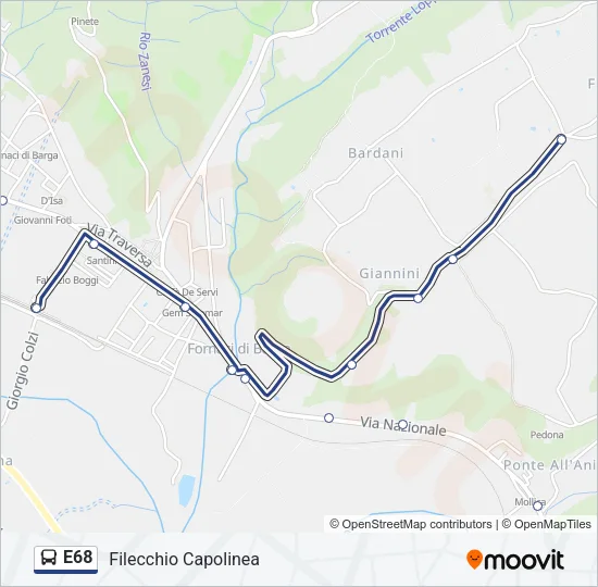 E68 Bus Line Map