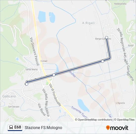 E68 Bus Line Map
