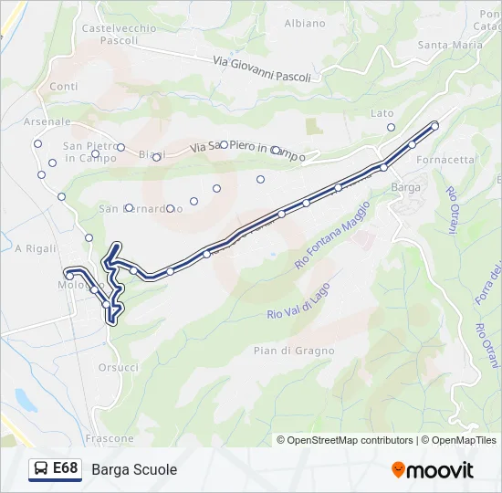 E68 Bus Line Map