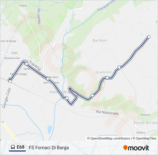 E68 Bus Line Map