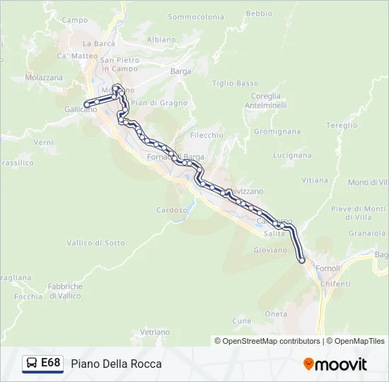 E68 Bus Line Map