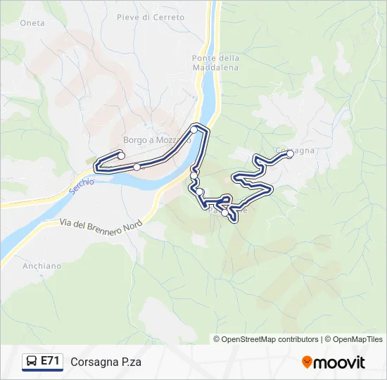 E71 Bus Line Map