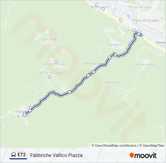 E72 Bus Line Map