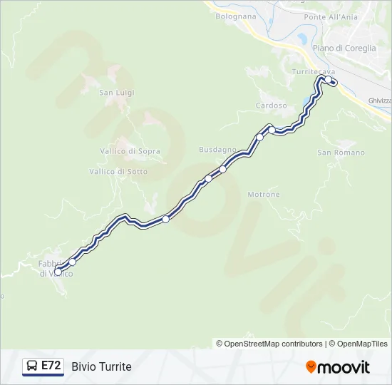 E72 Bus Line Map