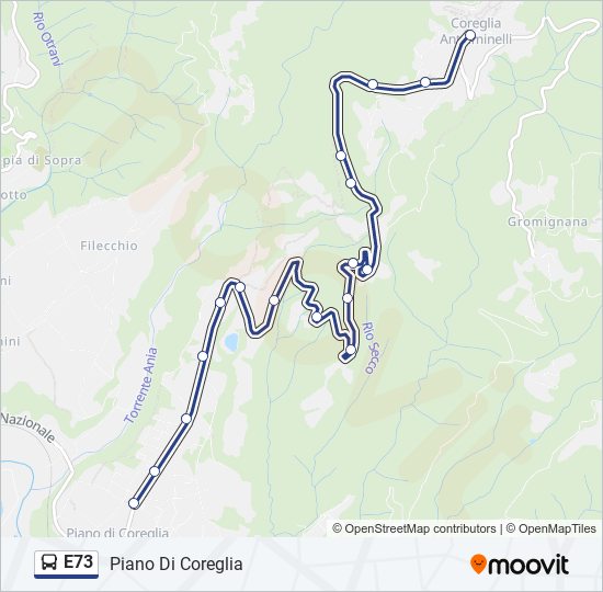 E73 bus Line Map