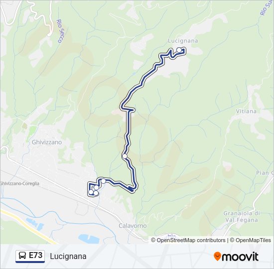 Percorso linea bus E73