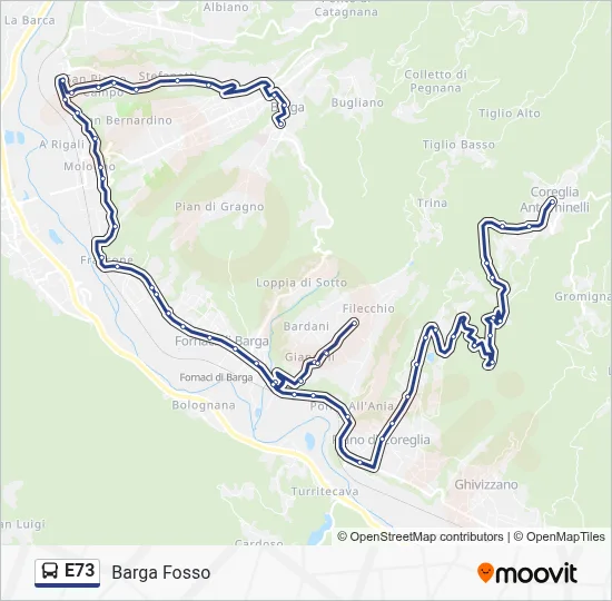 Percorso linea  E73