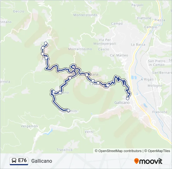E76 Bus Line Map