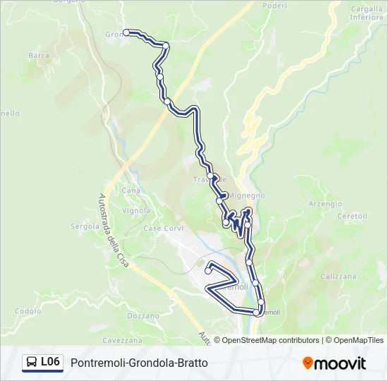 Percorso linea bus L06