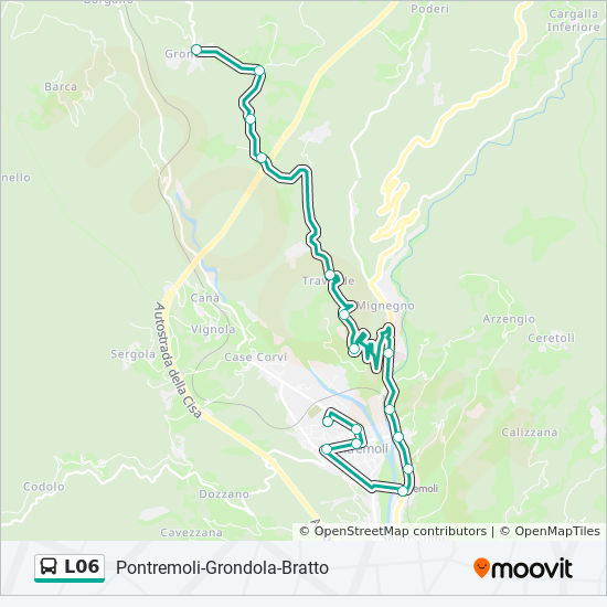 Percorso linea bus L06