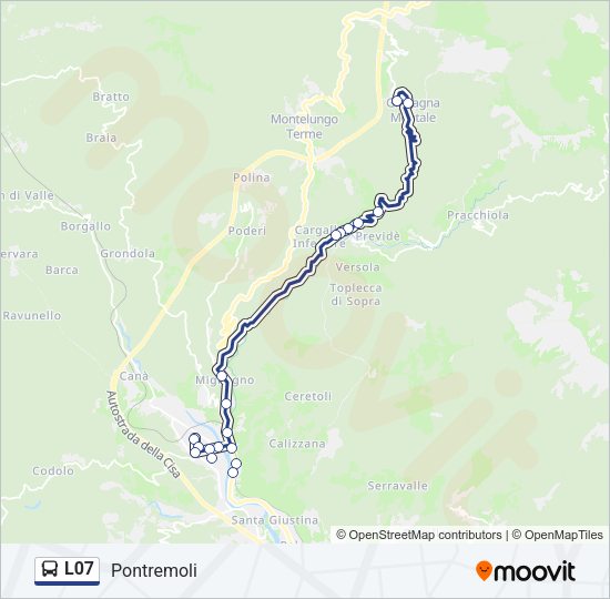 Percorso linea bus L07