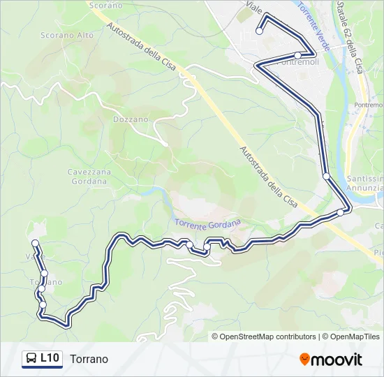 L10 Bus Line Map