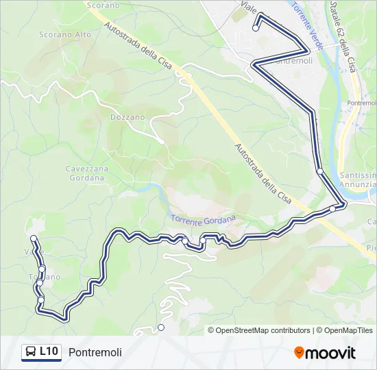L10 Bus Line Map