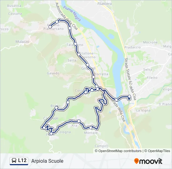 L12 Bus Line Map