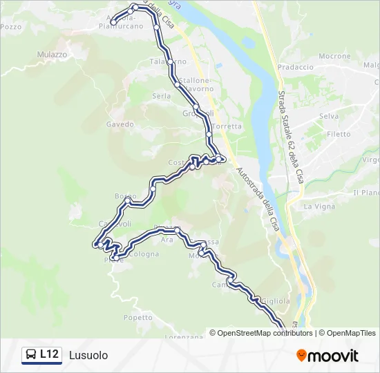 L12 Bus Line Map