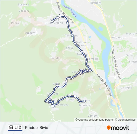 L12 Bus Line Map