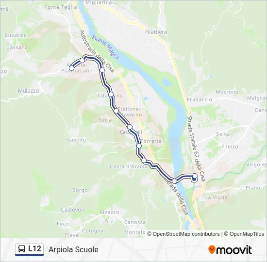 L12 Bus Line Map