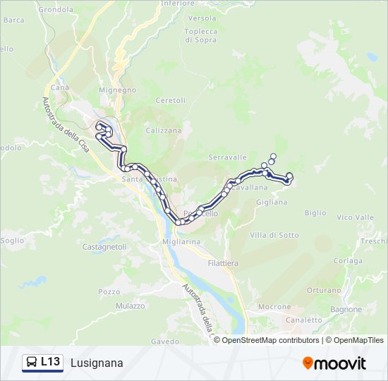 L13 bus Line Map