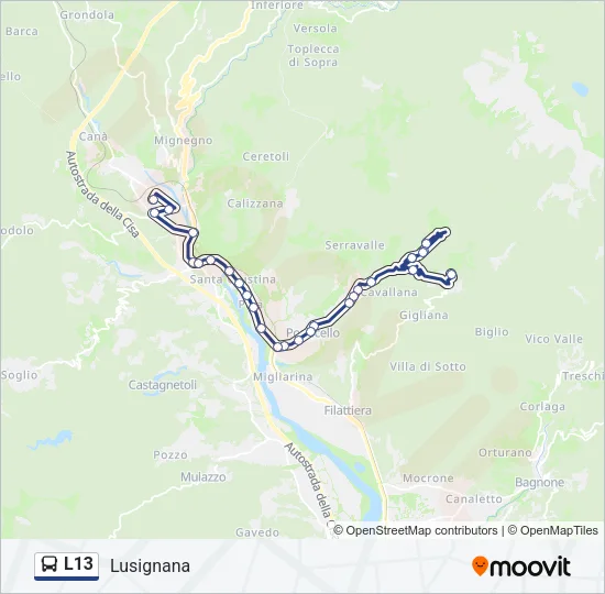 L13 Bus Line Map