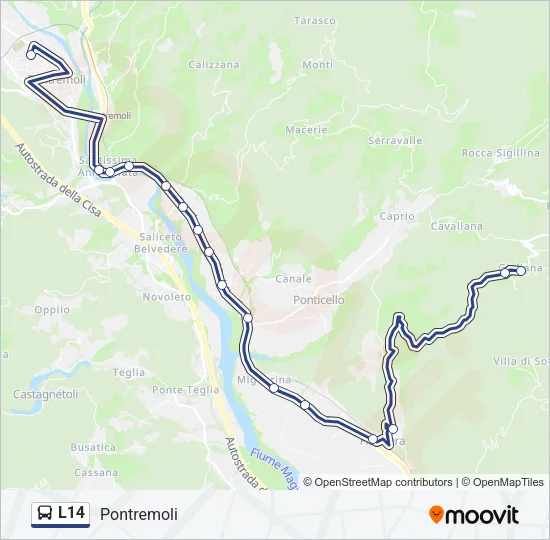 L14 Bus Line Map