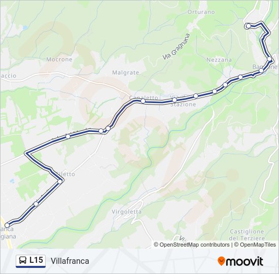 Percorso linea bus L15