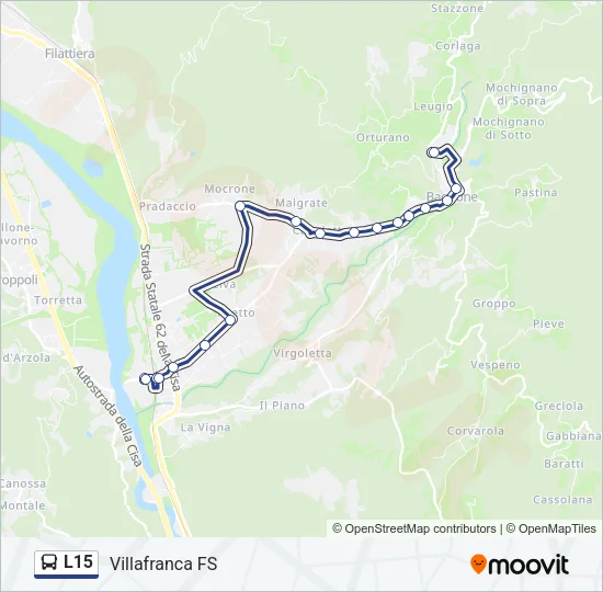L15 Bus Line Map