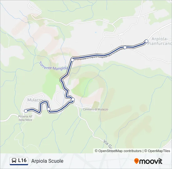 L16 Bus Line Map
